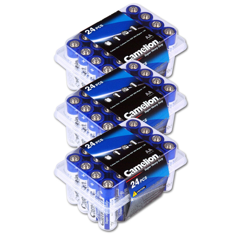 Camelion R03P Super Heavy Duty AA Battery 550mAh 1.5V No Mercury & Cadmium (72 Pieces)