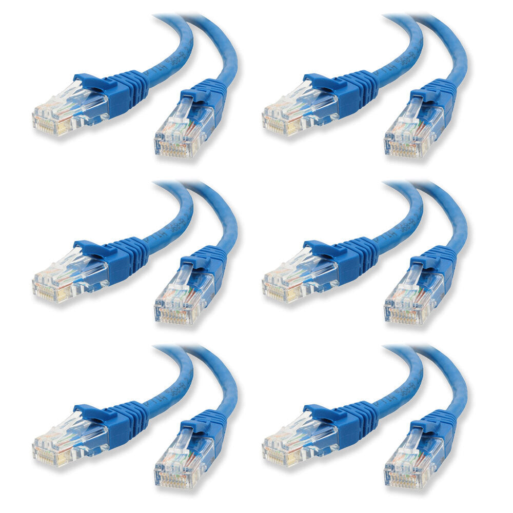 Sansai 10m Blue CAT5e Networking Patch Cable (6 Pack)