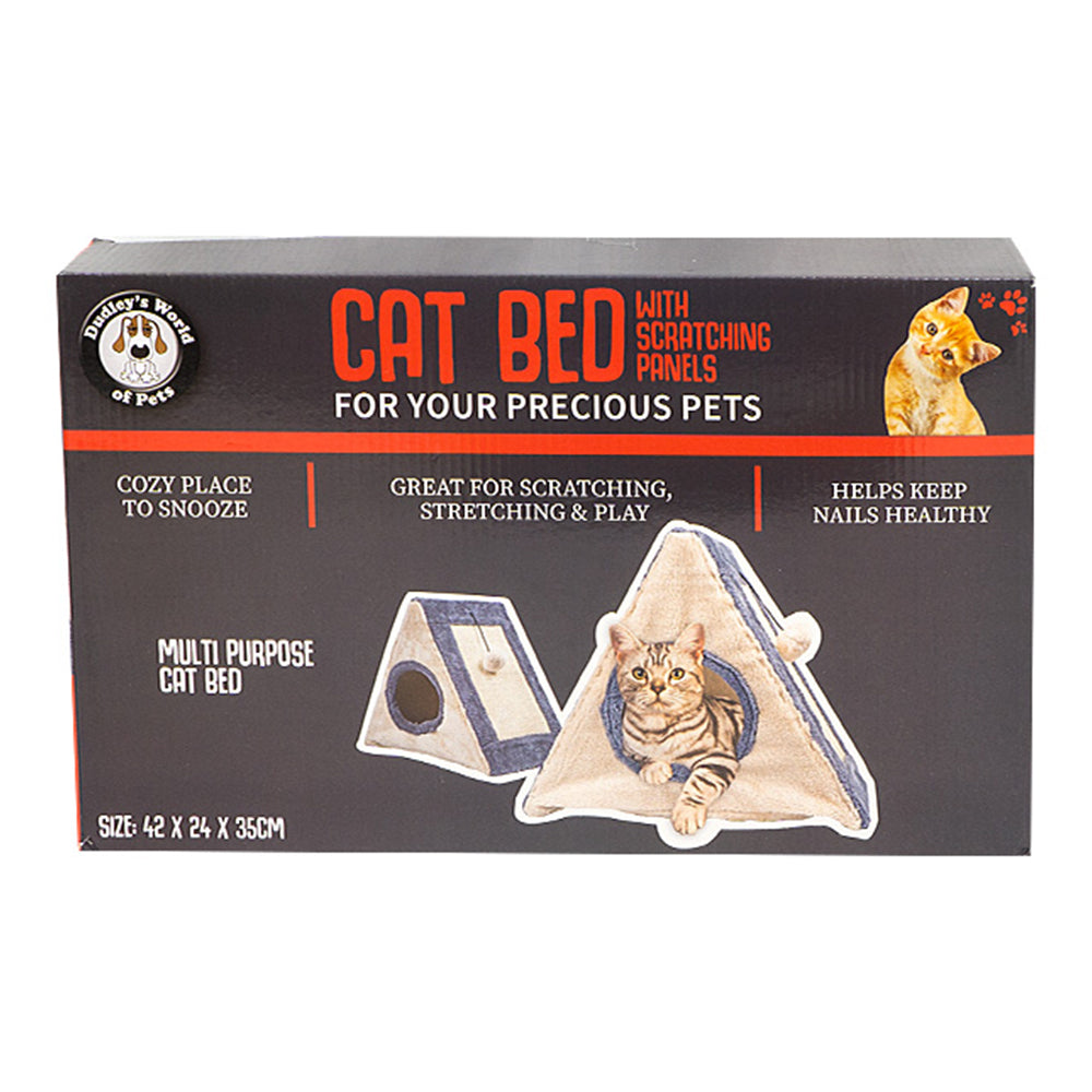 Dudley's World of Pets Multipurpose Cat Pet Care Soft Bed & Scratching Panels