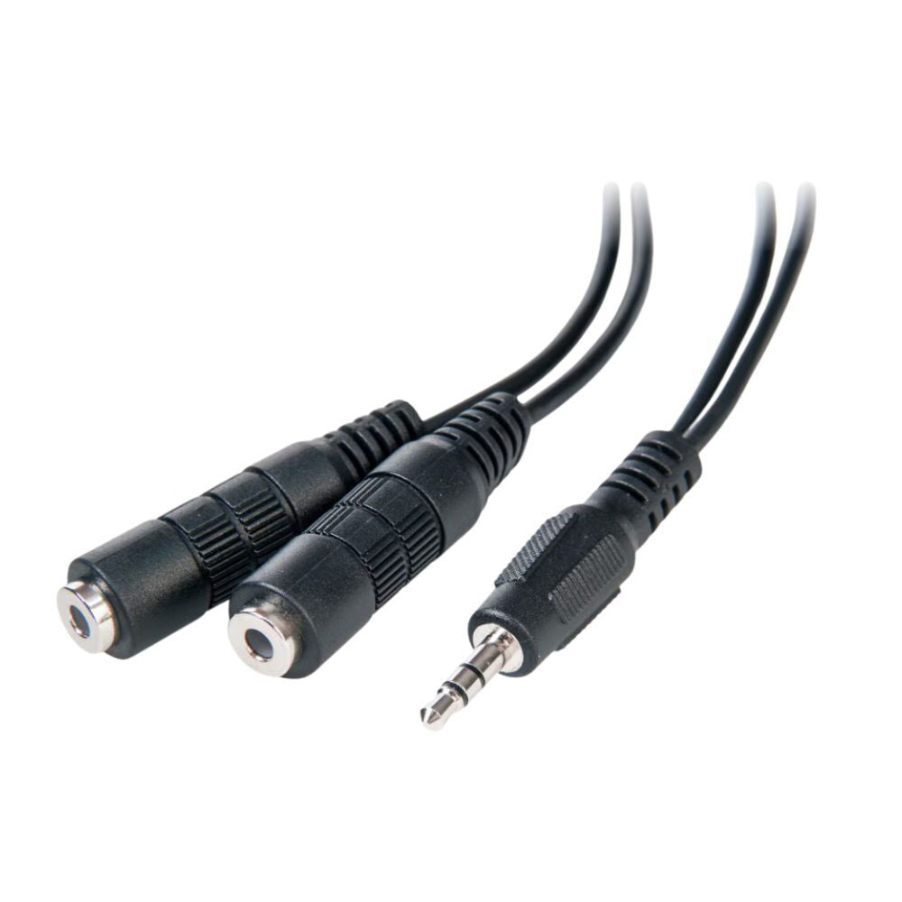 Connect Cable Male 3.5mm Stereo Audio to 2x Female Splitter Cable Connector BLK — image 2