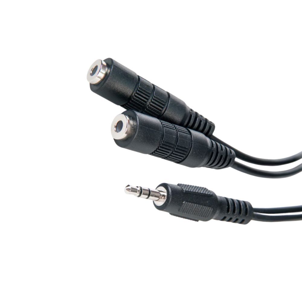Connect Cable Male 3.5mm Stereo Audio to 2x Female Splitter Cable Connector BLK — image 3