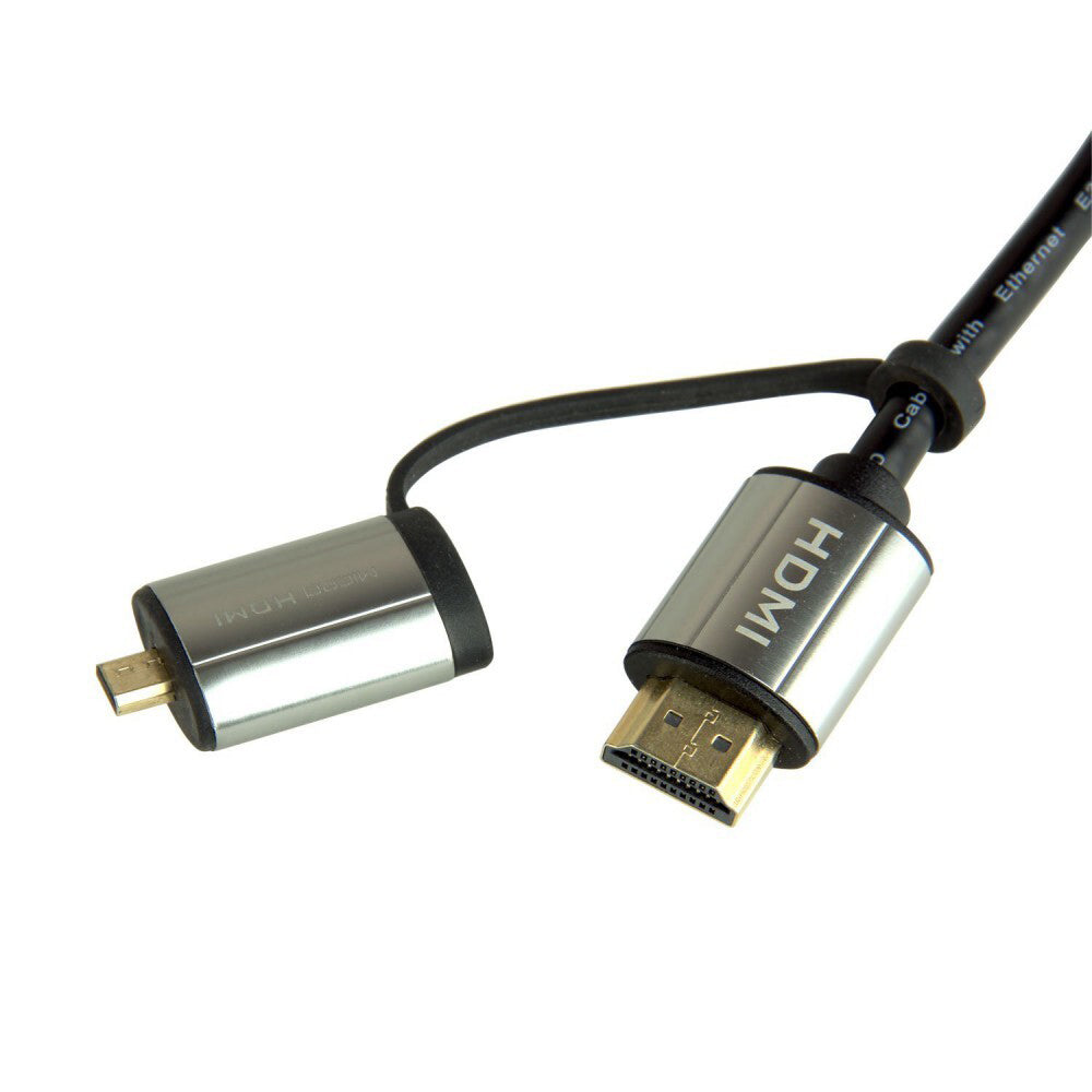 Connect Cable 1.8m HDMI 2.0 Premium 4K Cable w/ Mini & MicroHDMI Adapter Silver — image 2