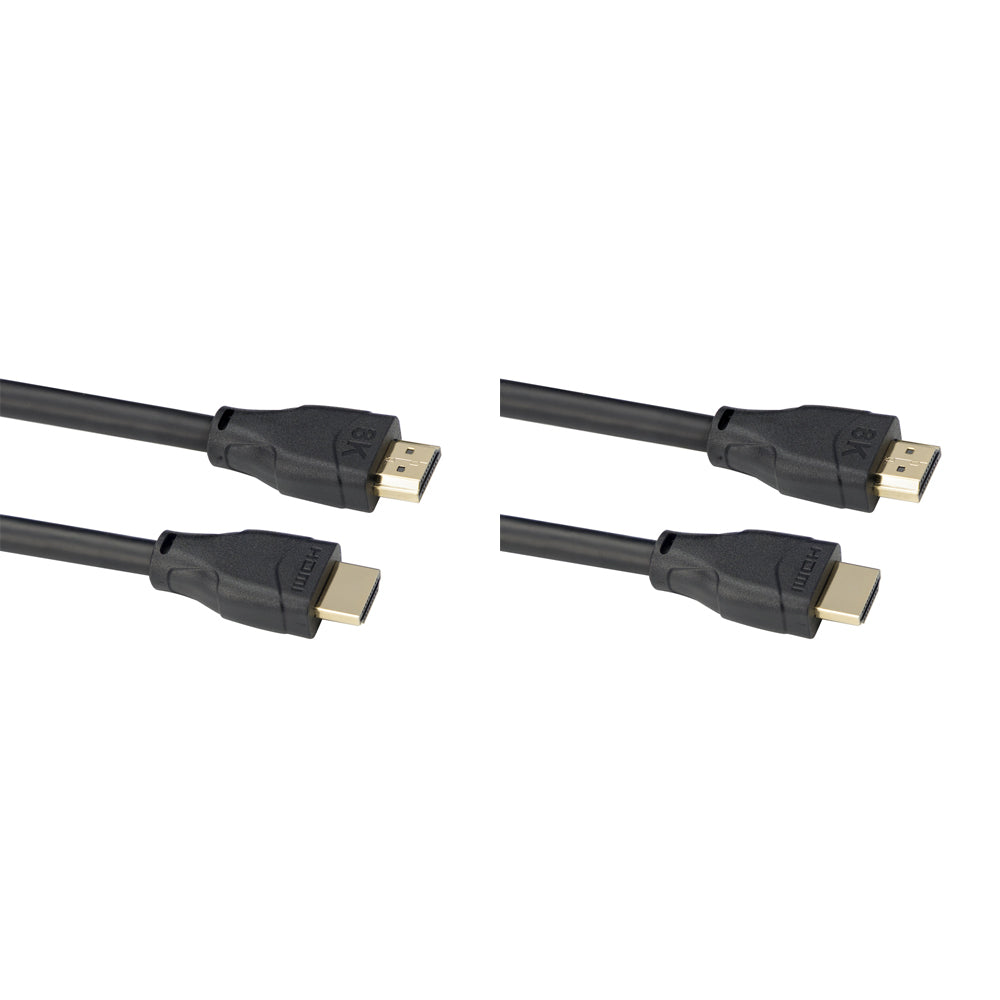 Laser HDMI 2.1 Male 8K Cable Ultra High Speed Gold-Plated Connector 3m Black (2 Pack)