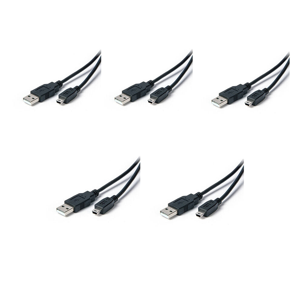 Connect Cable USB 2.0 Type a to B Mini 2M Dual Functionality Black (5 Pack)