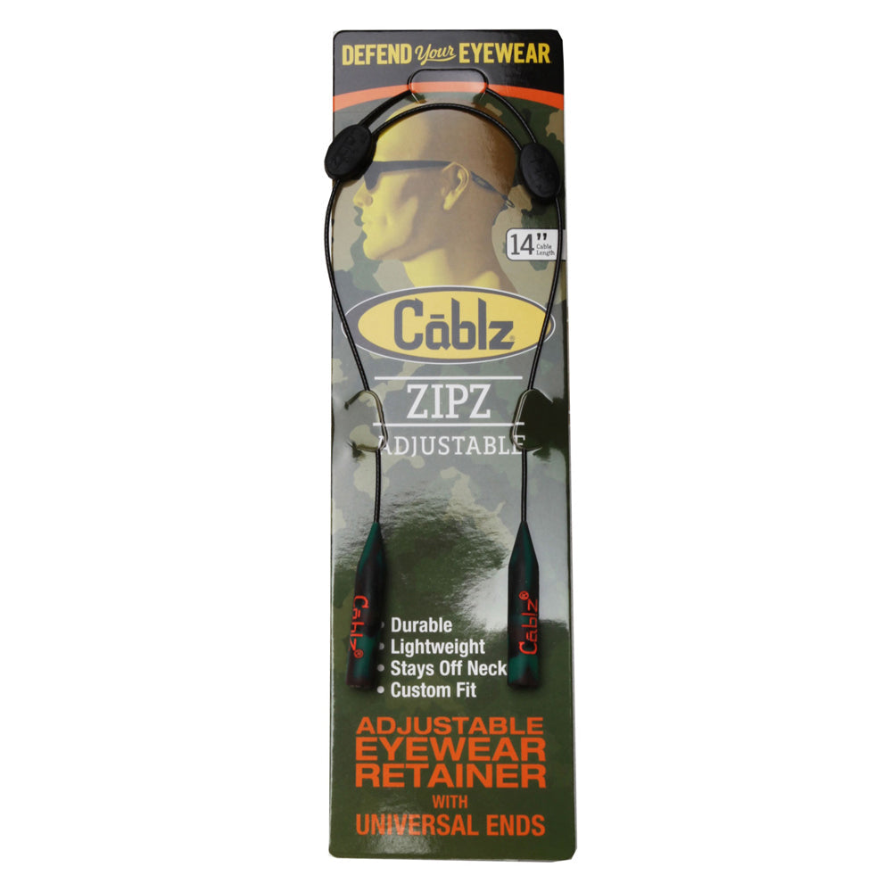 Cablz Zipz Adjustable Eyewear Lanyard Retainers/Sunglasses Cable Strap Camo