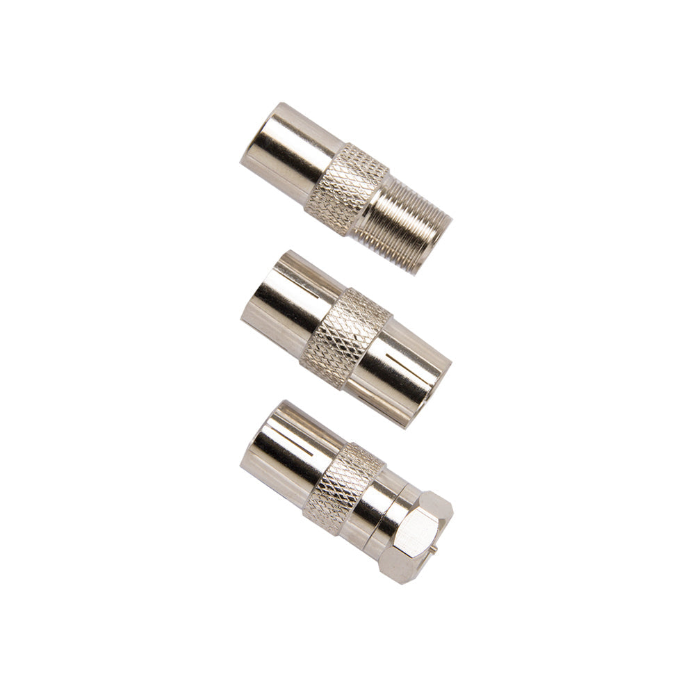 Crest 3PK Crest Nickel Plated Coaxial Antenna Male To Female Adaptor For TV Silver (2 Pack) — image 2