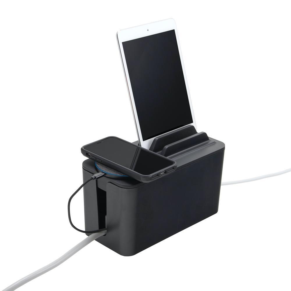 Blue Lounge BlueLounge Cablebox 24x15cm Mini Station Cables/Wires/Cords Desk Organiser Black — image 2