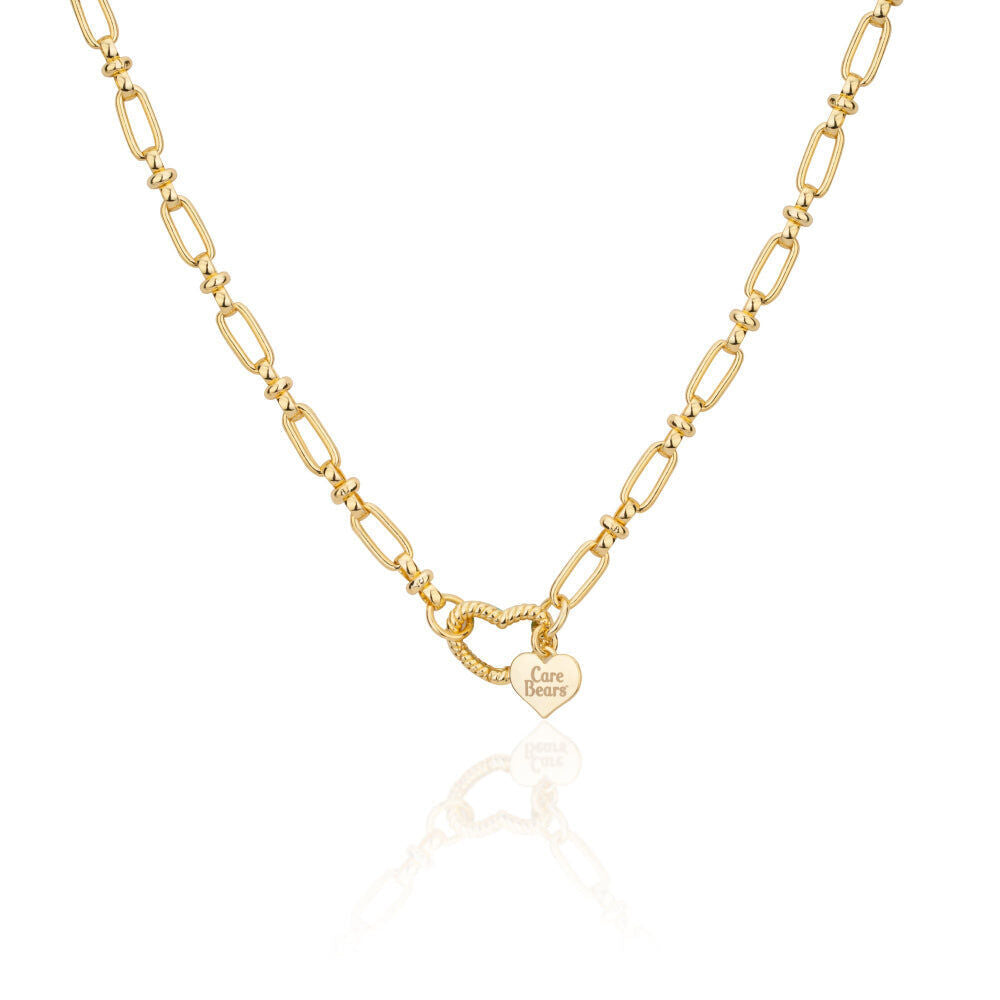 Care Bears Heart Logo Necklace Plated Brass — Gold Gold
