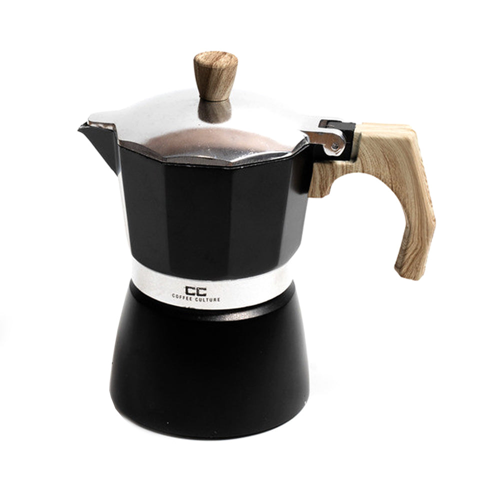 Coffee Culture 3 Cup 30ml Stove Top Short Espresso Percolator Coffee Maker Black