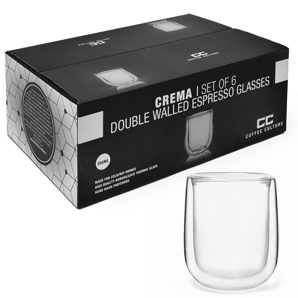 Coffee Culture Crema 350ml Double Wall Beverage Coffee/Tea Cup Clear (6 Pieces) — image 3