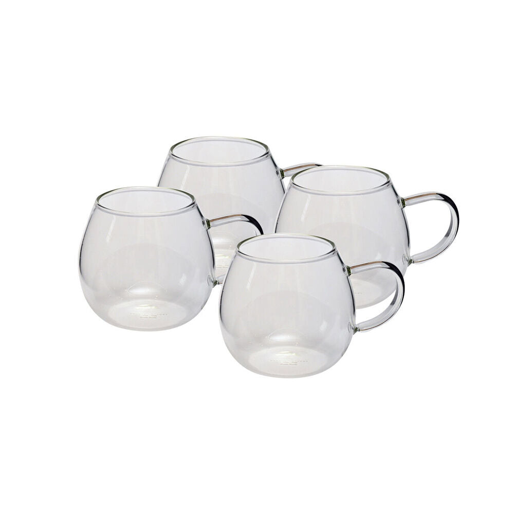 Coffee Culture Deca 380ml Glass Single Wall Mug Set - Clear (4 Pieces)