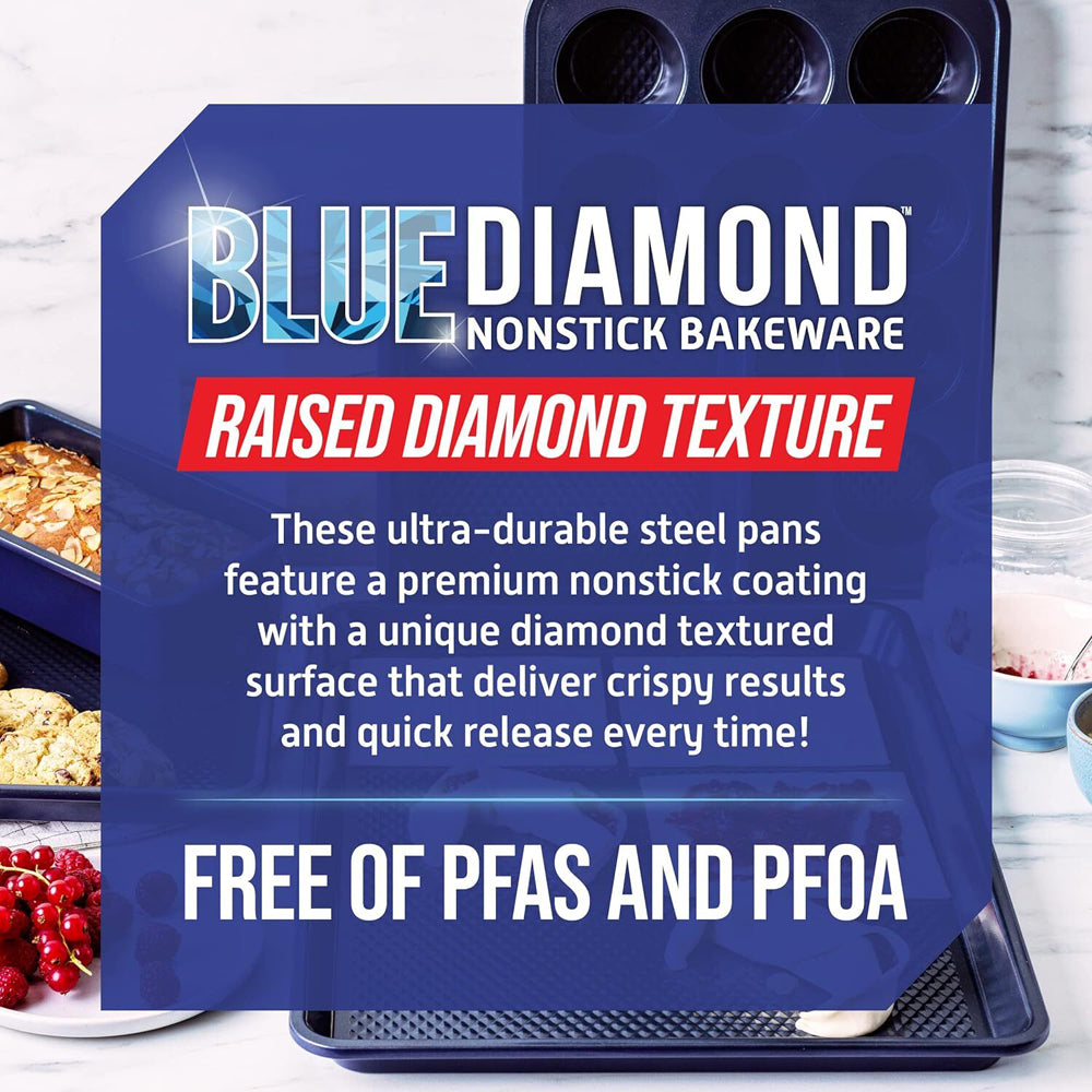 Blue Diamond 12 Cup Muffin Cupcake Tray Cooking Pan Home Kitchen Bakeware — image 5