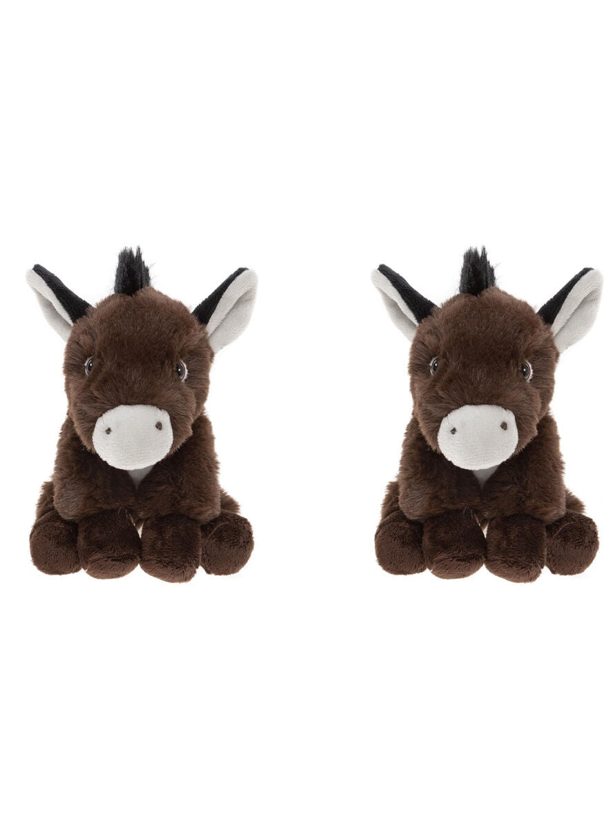 Charlie Bears Kids Plush Toy Donkey Cuddle Club Collection 0Y+ Brown (2 Pack)