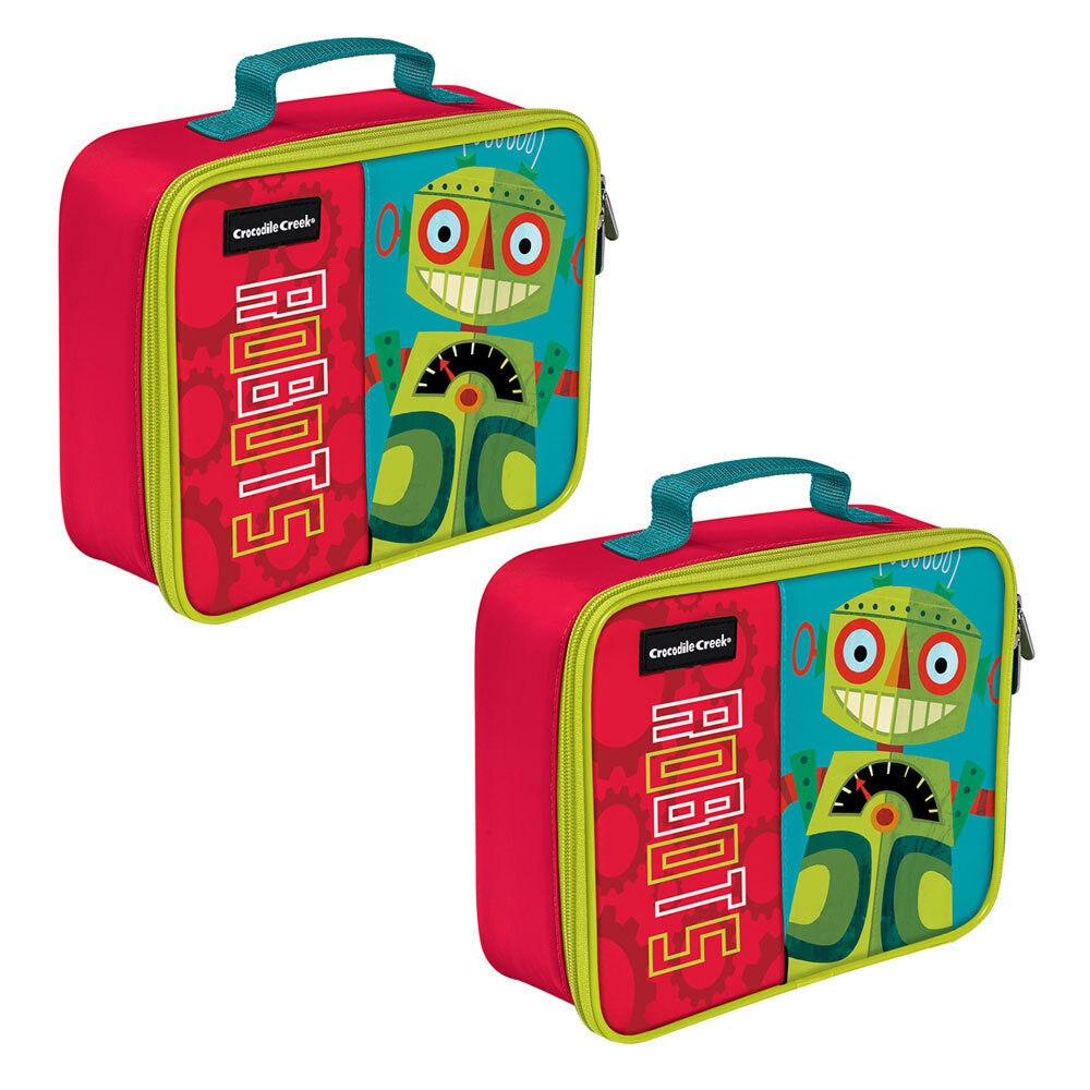 Crocodile Creek Robot Lunchbox - Red/Green (2 Pack)