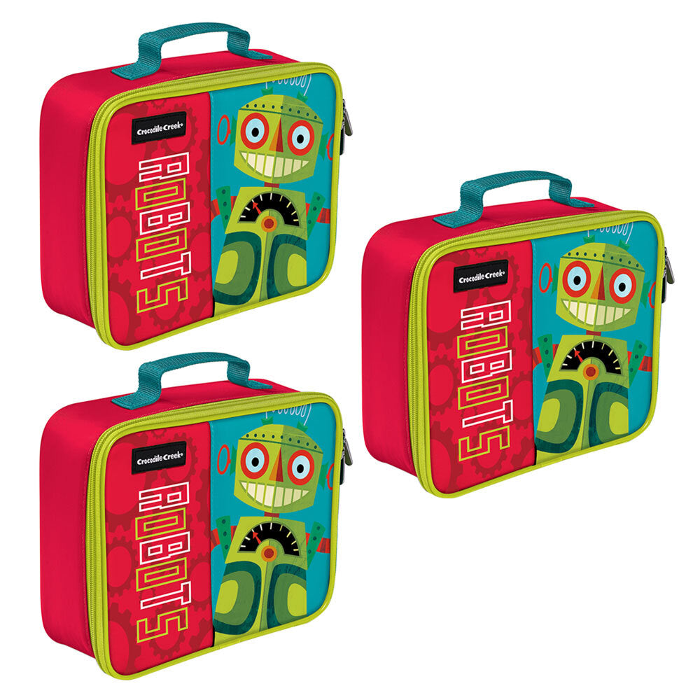 Crocodile Creek Robot Lunchbox - Red/Green (3 Pack)