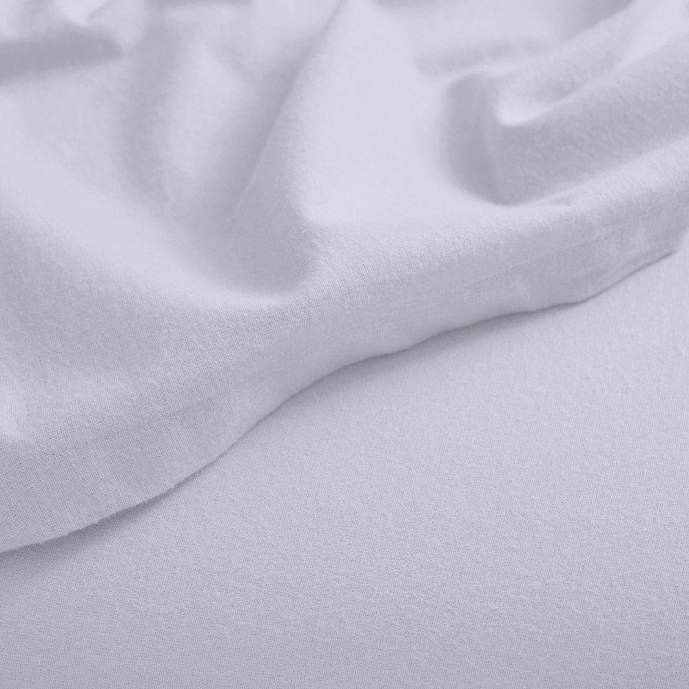 Canningvale Queen Bed Fitted Sheet Set Cozi Cotton Flannelette Bedding White — image 2