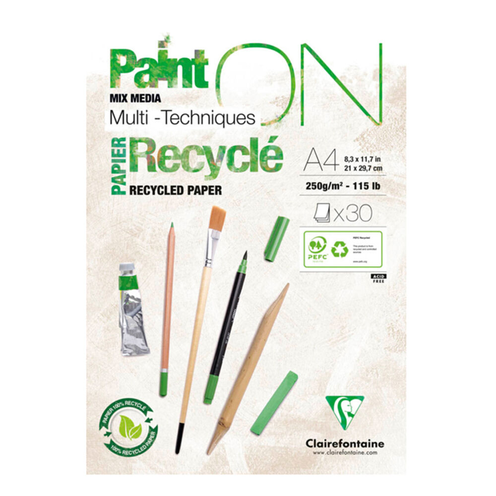 Clairefontaine Paint'On Mixed Media Heavy-Weight Art Pad Recycled — A4