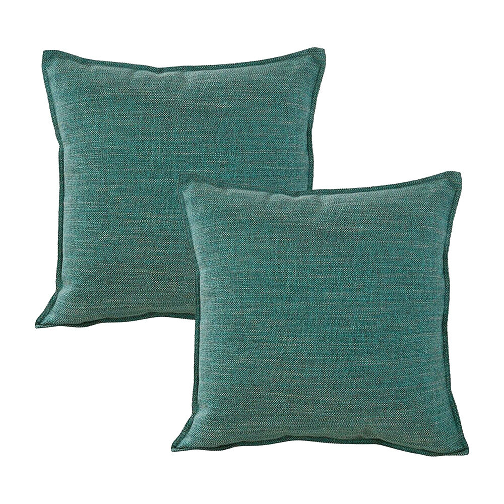 Jason Commercial Teal Square Linen Look Bed Cushion Throw Pillow 44x44cm (2 Pack)
