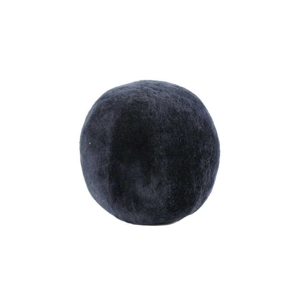 Huxford Grove The Kallista Sheepskin Ball Soft Cushion Sofa Pillow 28cm Steel