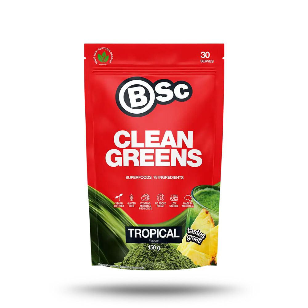 BSc 150g Tropical Clean Greens Powder 30 Serves Gluten Free Vitamins/Minerals