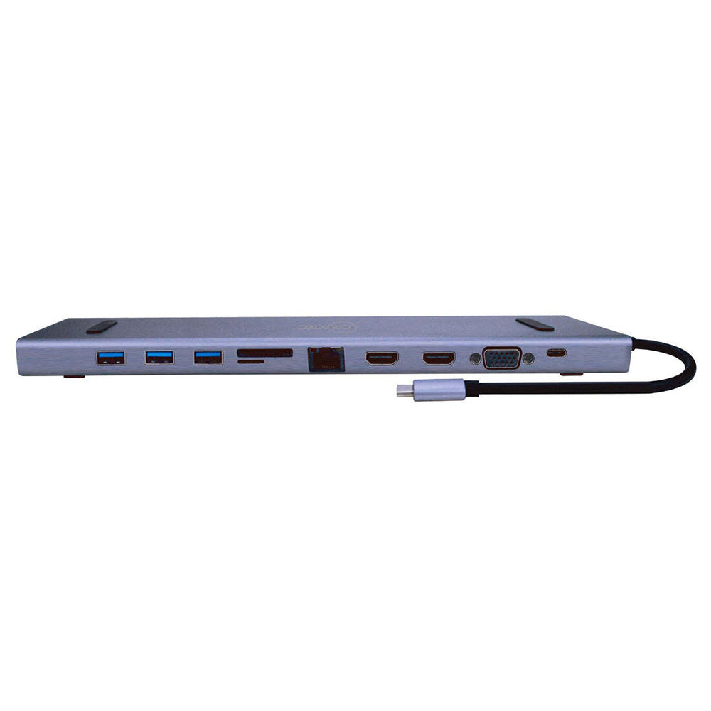 Cruxtec 11-in-1 Aluminum USB-C Multifunction Docking Station w/ 100W PD Grey — image 2