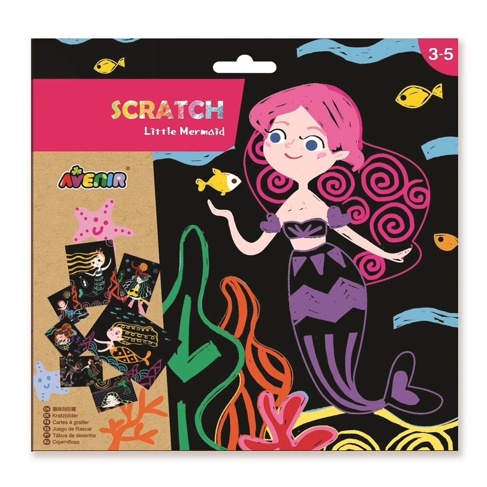 Avenir Scratch Little Mermaid Paper Art Kids/Children Fun Activity Craft 3y+ (3 Pack) — image 2