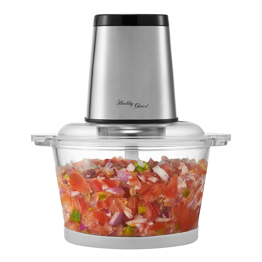 Healthy Choice Large Powerful Food Chopper Electric SS w/ 2L Glass Bowl 300W — image 2