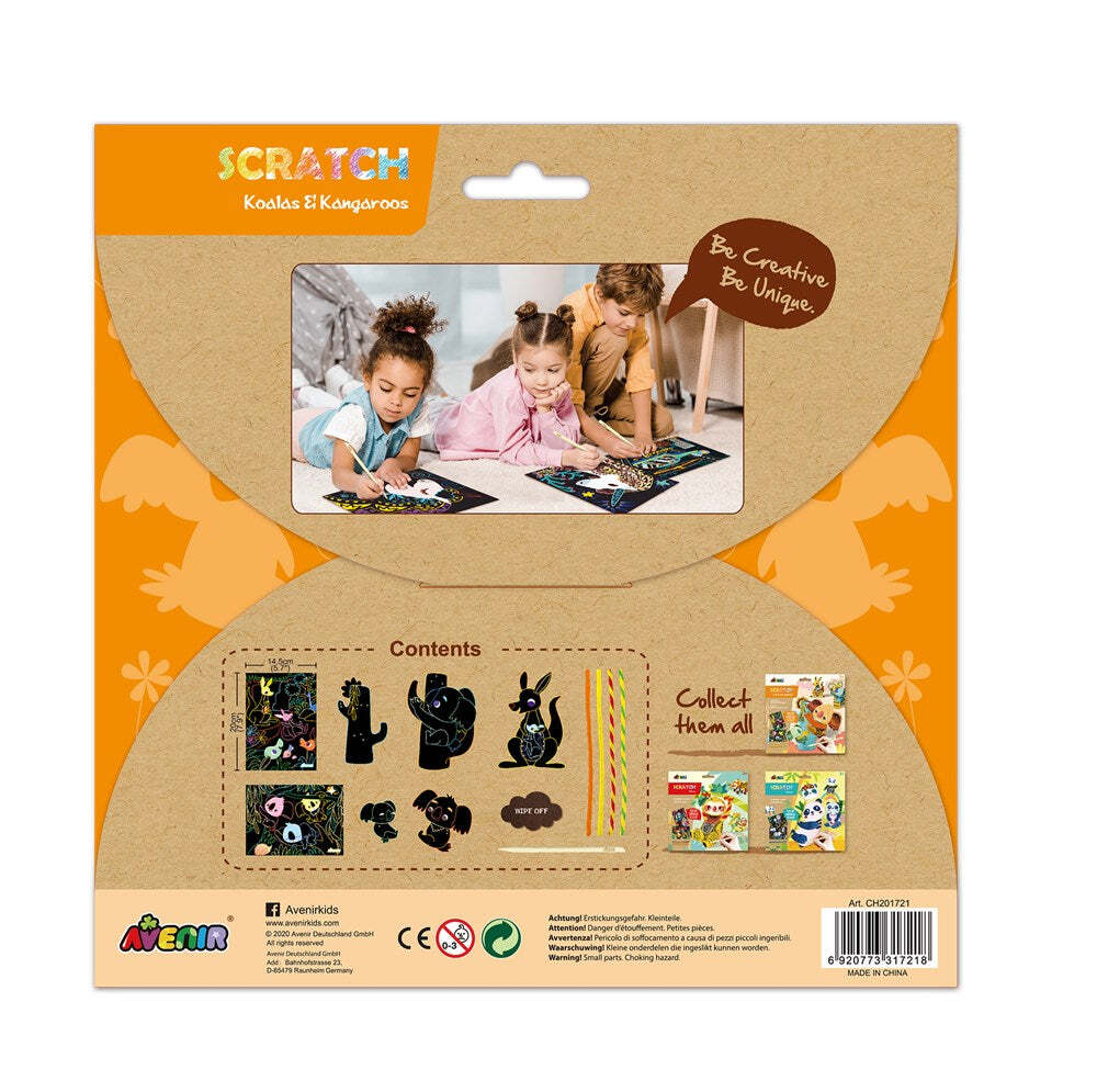 Avenir Scratch Koalas & Kangaroos Art/Craft Activity Kids/Children Fun Toy 3y+ — image 2