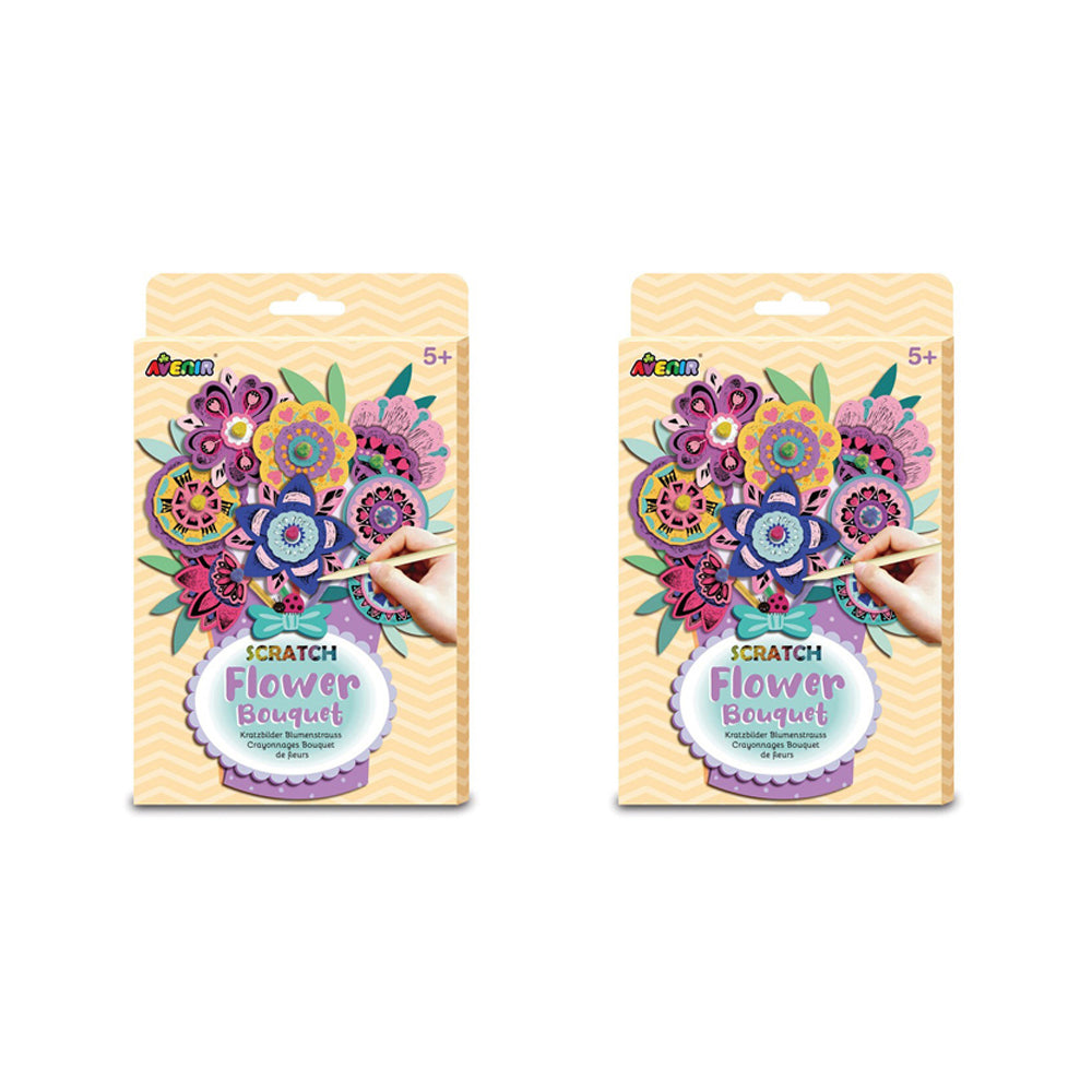 Avenir Scratch Flower Bouquet Creative Art/Craft Kids/Children Activity 5y+ (2 Pack)