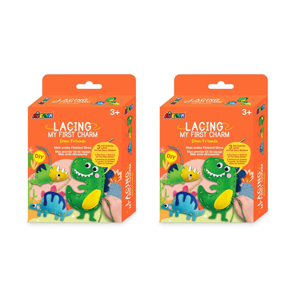 Avenir Lacing My First Charm Dino Friends Kids/Children Fun Activity Toy 3y+ (2 Pack)