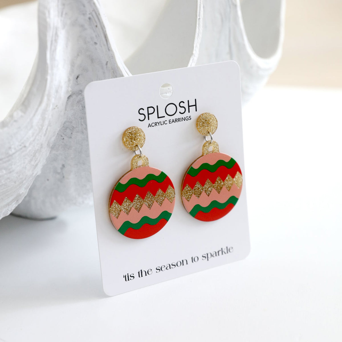 Splosh Christmas Ornament Drop Earrings Stainless Steel Fashion Jewellery 6cm — image 3