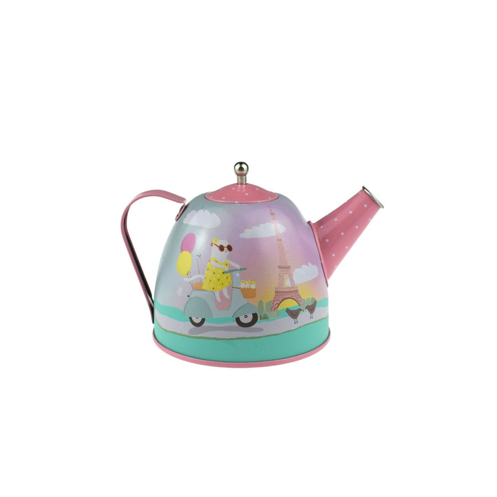 Kaper Kidz 15pc Animal Tourists Tin Tea Set Kids Pretend Play Toy — image 4