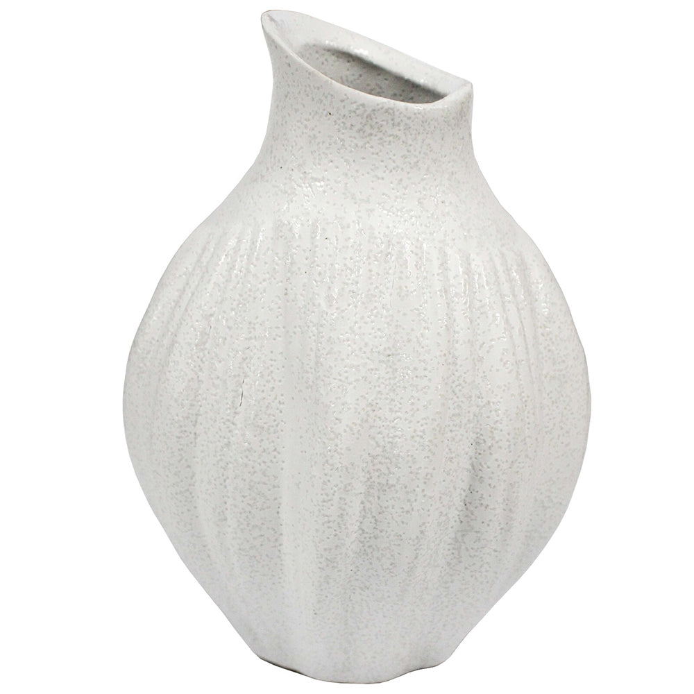 LVD Ceramic Petite Flower Vase a Decorative Tabletop Display Home Decor White