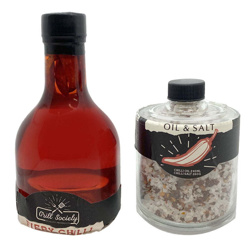 Grill Society Fiery Chilli Oil 240ml & Chilli Salt 240g Combo Bottle — image 2