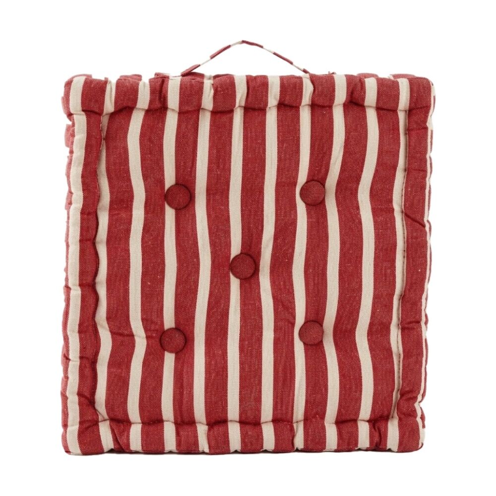 Cdsi Essential Box Cushion Stripe Recycled Cotton Polyester Red 40x40x8cm (4 Pack) — image 2
