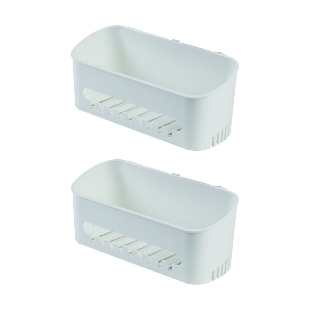 Companion Suction Shelf Bathroom Storage Multiple Hooks Drainage 10kg (2 Pack)