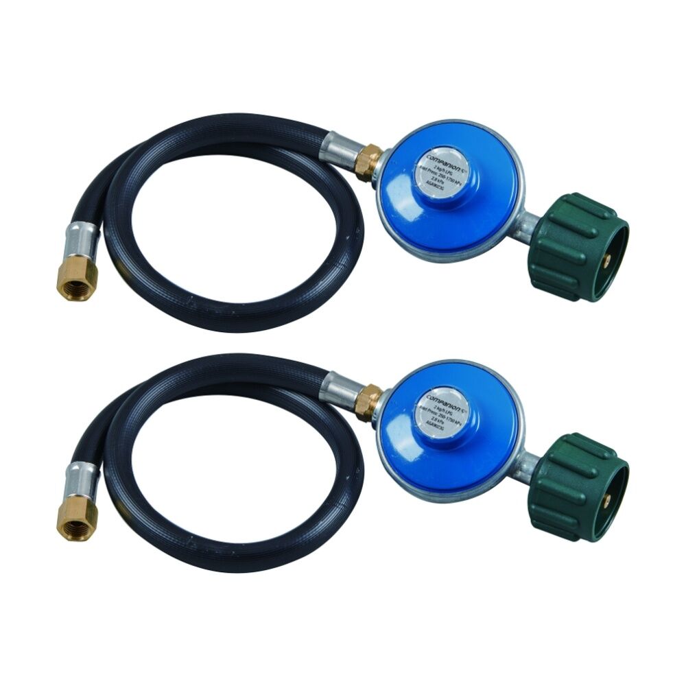 Companion Hose LCC27 Regulator 1/4" BSP Gas Safe Connection 60cm (2 Pack)