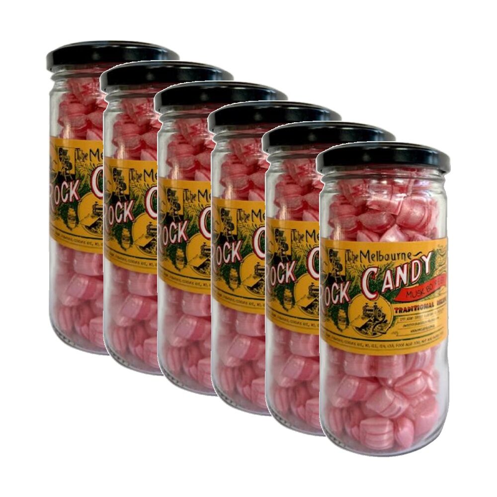 Melbourne Rock Candy Tradition Hard Boiled Sweets Lollies Musk Bo Peep (6 Pack)