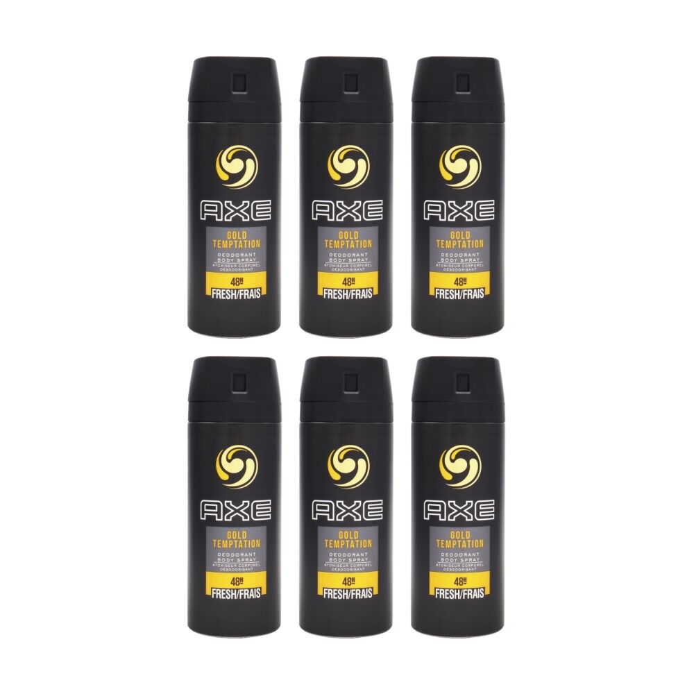 Axe 48H Deodorant Body Spray Gold Temptation Fresh 150mL (6 Pack)