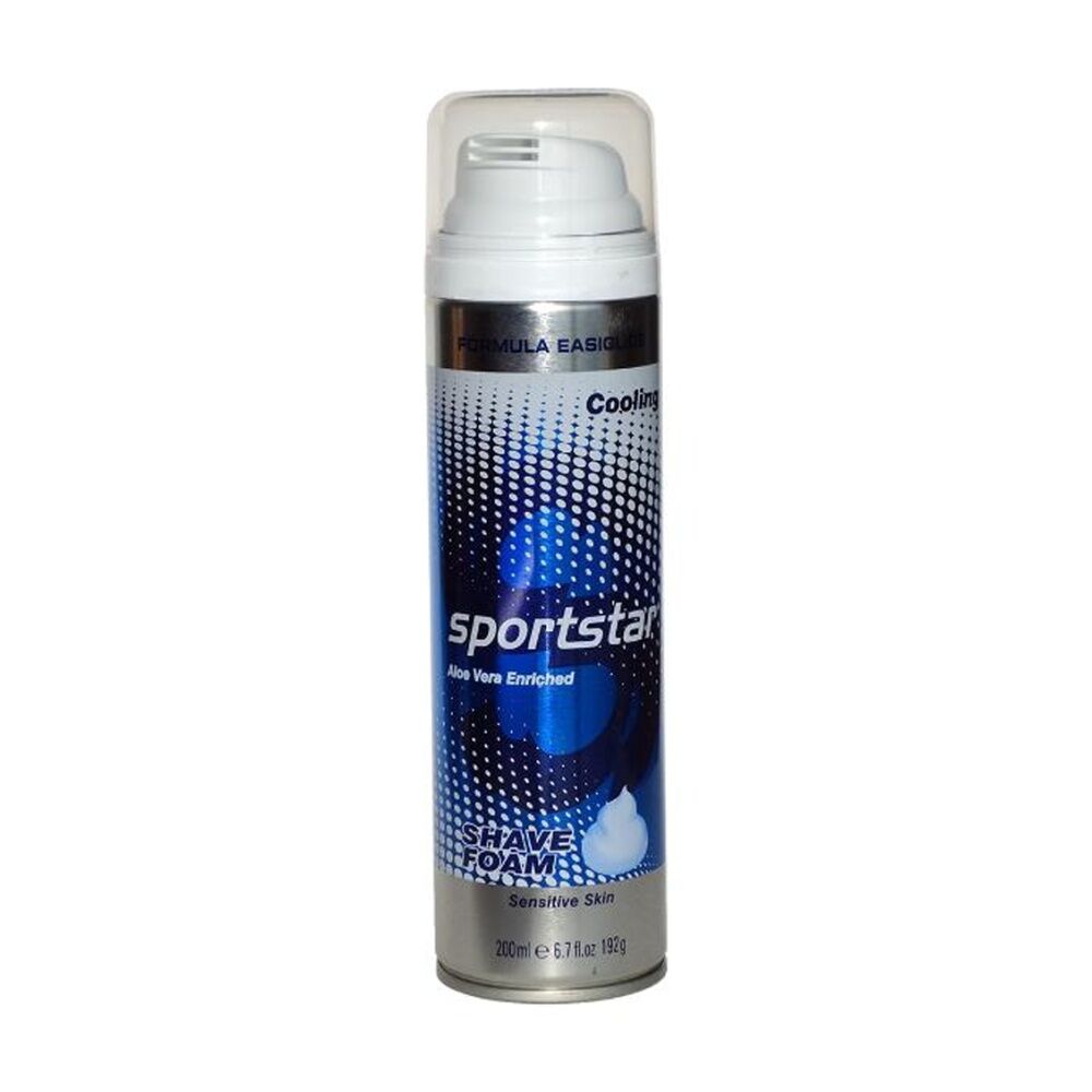 Sportstar 200mL Aloe Vera Enriched Shaving Foam Suitable For Sensitive Skin