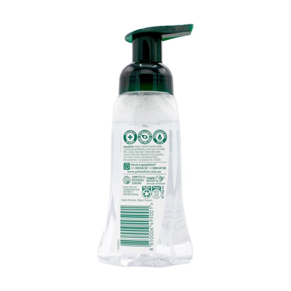 Palmolive 250mL Foaming Hand Wash Antibacterial Mint And Eucalyptus Limited Edition Soap Pump Sanitizer No Parabens Phthalates Alcohol Clear Bottle — image 2