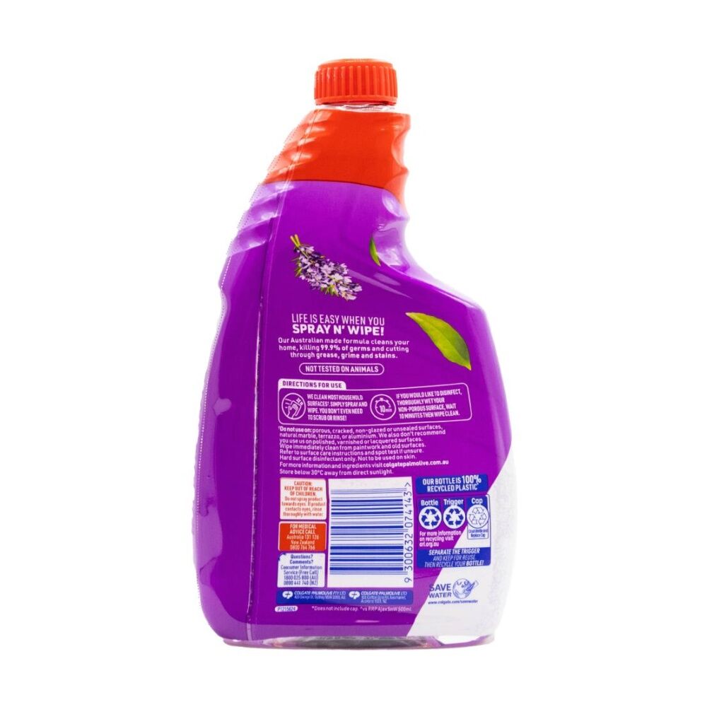 Ajax 750ml Lavender & Cirtrus Spray N Wipe Multi Purpose Cleaner Refill — image 4