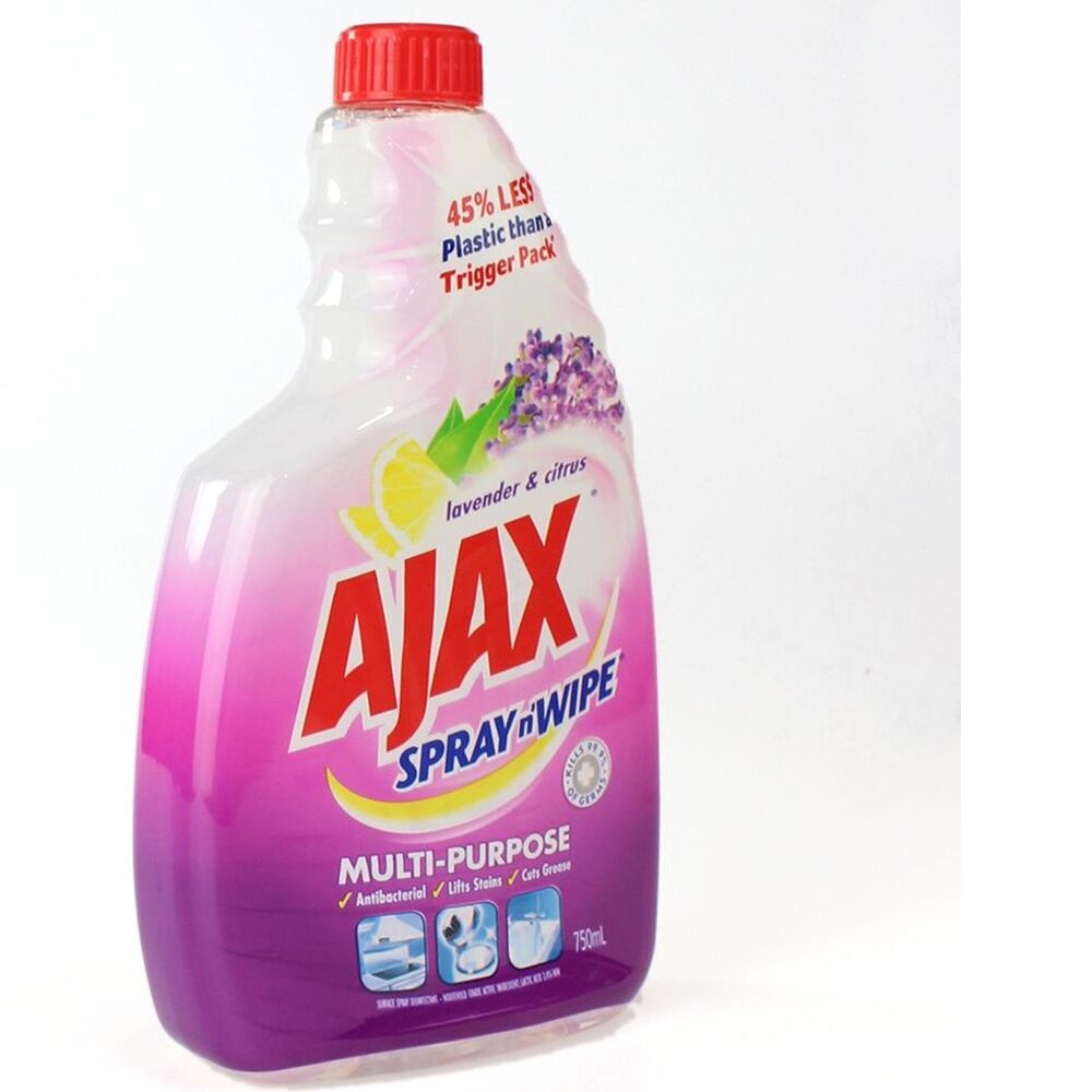 Ajax 750ml Lavender & Cirtrus Spray N Wipe Multi Purpose Cleaner Refill — image 3