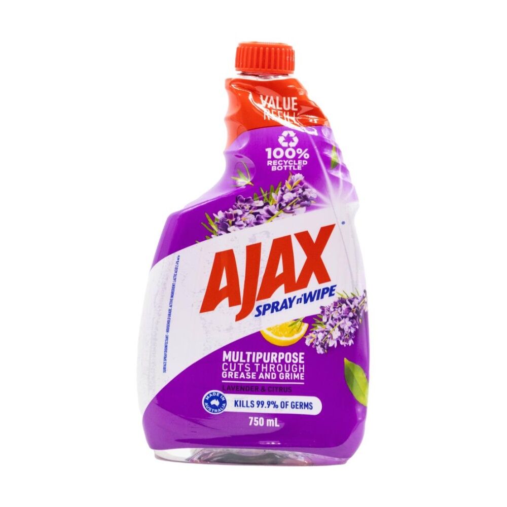 Ajax 750ml Lavender & Cirtrus Spray N Wipe Multi Purpose Cleaner Refill