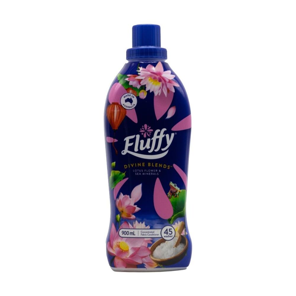 Fluffy 900mL Fabric Conditioner Concentrated Divine Blends Lotus Flower And Sea Minerals Softener