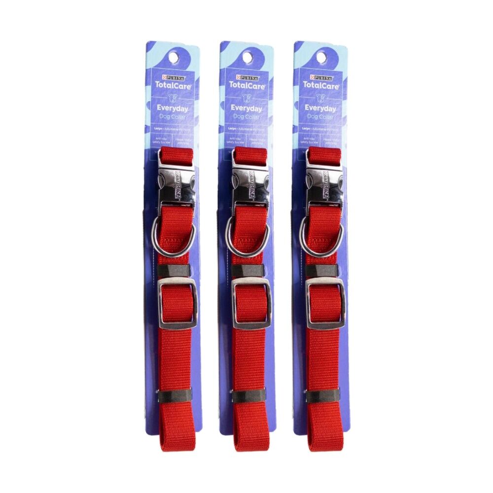 Purina Total Care Everyday Adjustable Dog Collar Large 45-75cm Assorted (3 Pack)