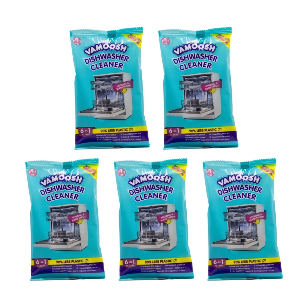 Vamoosh Dishwasher Cleaner 6 In 1 Action Hygienic Super Fresh 50g (5 Pack)