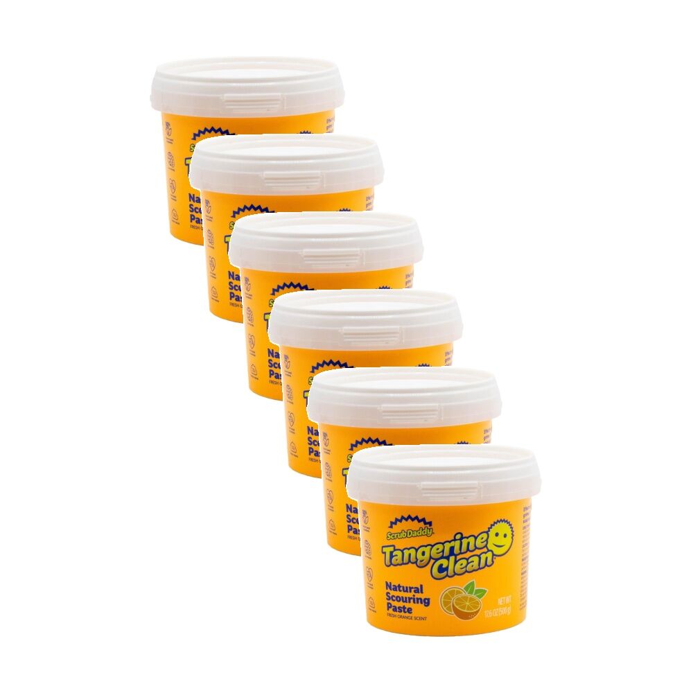 Scrub Daddy Tangerine Clean Natural Scouring Paste Fresh Orange Scent 500g (6 Pack)