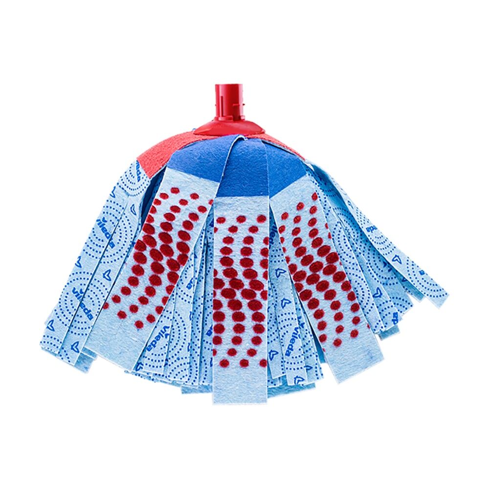 Vileda SuperMocio 3 Action Mop Refill Extra Long - Red Non Scratch Abrasive Blue Microfibre 3D Dots Cleaning Zones Compatible With SuperMocio 3Action — image 2