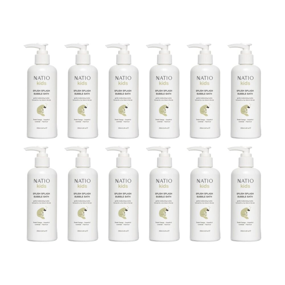Natio Kids Bubble Bath Splish Splash Sweet Orange Grapefruit Lavender 250mL (12 Pack)